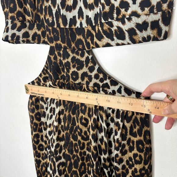 Xtaren Cheetah Print Strappy Hi-Low Open Side Sweetheart Neck Zip Back Dress S - Picture 11 of 14